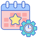gear,clock,professions and jobs,software,star,month,calendar,event management